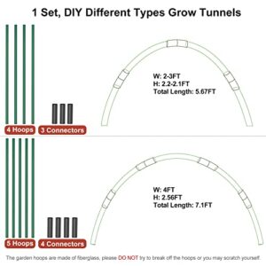 NovDeco Plant Covers Freeze Protection with 12 Set Garden Hoops & 10 x 30 Ft Frost Cloth & 36 Clips for Winter Frost Protection, Raised Bed, Garden Stakes, Greenhouse