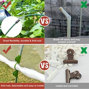 NovDeco Plant Covers Freeze Protection with 12 Set Garden Hoops & 10 x 30 Ft Frost Cloth & 36 Clips for Winter Frost Protection, Raised Bed, Garden Stakes, Greenhouse