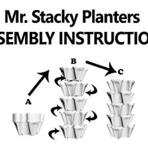 Mr. Stacky 5 Tier Stackable Strawberry, Herb, Flower, and Vegetable Planter - Vertical Garden Indoor/Outdoor