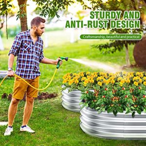 2 Pcs 9 x 3 x 1 FT Galvanized Steel Raised Garden Bed, Large Galvanized Steel Outdoor Planter Box for for Easy to DIY and Clean - Raised Garden Beds Outdoor for backyards, terraces and Balconies