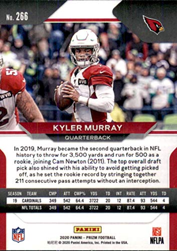 2020 Panini Prizm #266 Kyler Murray Arizona Cardinals Official NFL Football Trading Card From Panini America in Raw (Near Mint NM or Better) Condition