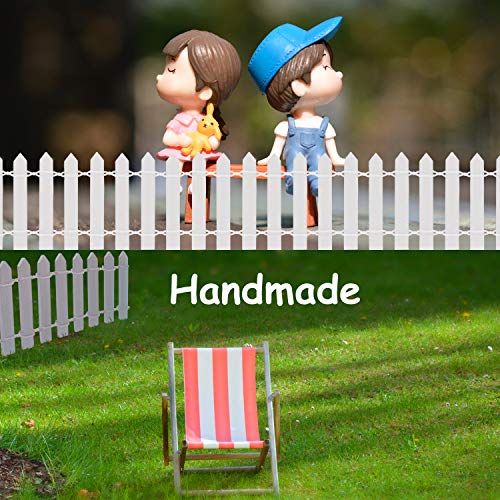 MoHern Miniature Fairy Garden Accessories, 80 Inch Fairy Garden Fence, Fairy Garden Supplies, Brown and White Fairy Garden Kits