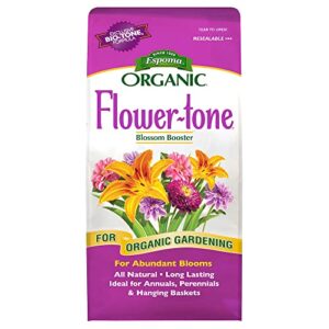 espoma organic flower-tone 3-4-5 natural & organic plant food; 4 lb. bag; organic fertilizer for flowers, annuals, perennials & hanging baskets. blossom booster