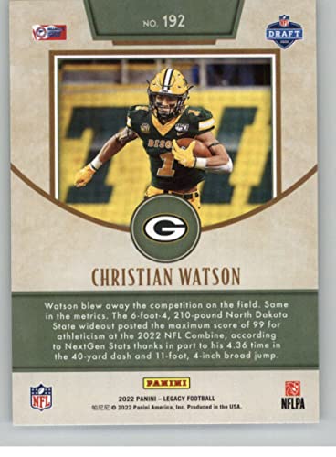 2022 Panini Legacy #192 Christian Watson RC Rookie Green Bay Packers