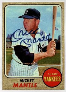 mickey mantle 1968 topps baseball auto reprint card new york yankees – baseball card