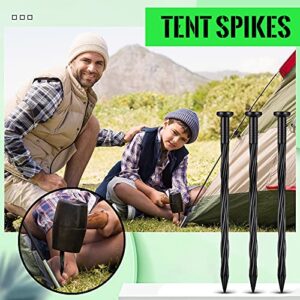 150 Pack 8 Inch Plastic Edging Nails Spiral Landscape Edging Stakes Anchoring Garden Spikes Ground Stakes Lawn Spikes for Paver Edging, Weed Barriers, Turf, House Construction(Black)