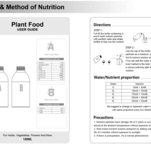 LetPot Indoor Plant Food (400ml in Total), All-Purpose Concentrated Fertilizer for Hydroponics System, Potted Houseplants