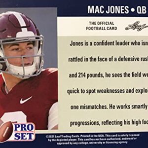 Mac Jones 2021 Pro Set DRAFT DAY Short Printed Mint Rookie Year Card #PSDD9 picturing this First Round New England Patriots Pick in his Red Alabama Jersey