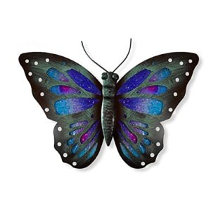 liffy metal butterfly wall decor 15inch blue butterfly outdoor art hanging glass wall decorations for garden fence patio