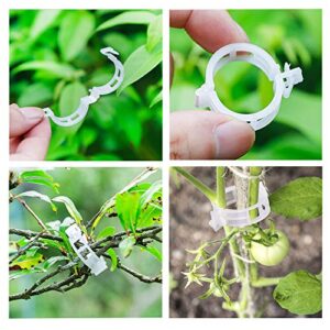 300 PCS Plant Support Garden Clips,Tomato Vine Clips,Durable Crop Clips in White for Flower Vine Twine Tomato Orchid to Grow Upright and Healthier