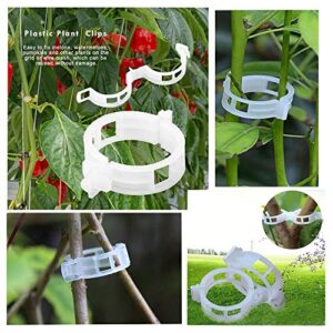 300 PCS Plant Support Garden Clips,Tomato Vine Clips,Durable Crop Clips in White for Flower Vine Twine Tomato Orchid to Grow Upright and Healthier