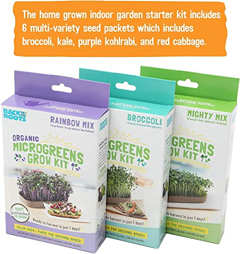 Back to the Roots DIY Microgreen Grow Kit, 6-Grow Variety Pack