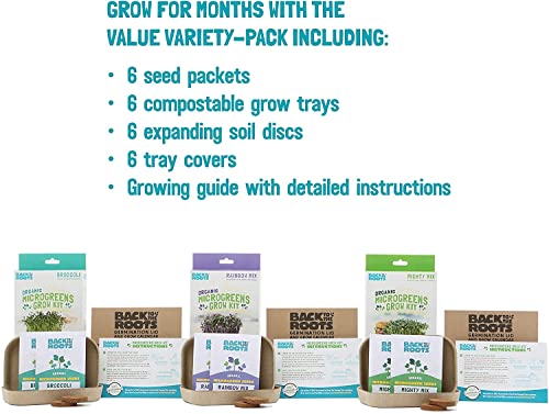 Back to the Roots DIY Microgreen Grow Kit, 6-Grow Variety Pack