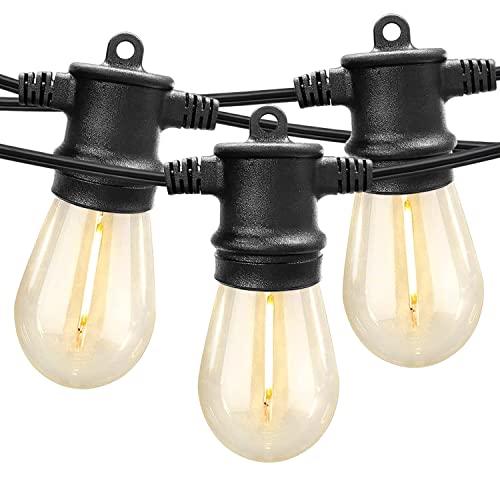 SUNTHIN Outdoor String Lights, 48FT Patio Lights with 16 LED Shatterproof Bulbs for Outside, Backyard, Deck, Porch, Garden, Bistro, Cafe, Party