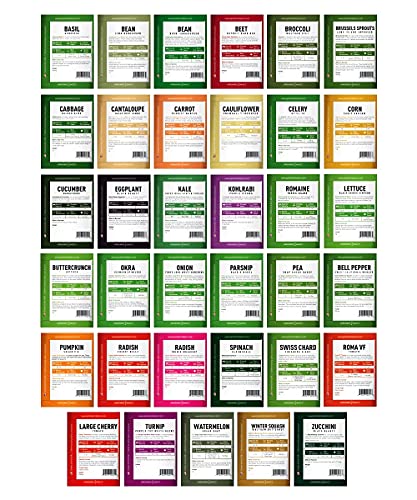 Survival Vegetable Seeds Garden Kit Over 16,000 Seeds Non-GMO and Heirloom, Great for Emergency Bugout Survival Gear 35 Varieties Seeds for Planting Vegetables 35 Plant Markers Gardeners Basics