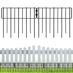 samamixx animal barrier fence, 10 pack no dig fencing 10.83ft(l) × 12in(h) garden fence border for dog rabbit pet, decorative metal small fence panels for outdoor yard patio landscape, t shape