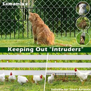 Samamixx Animal Barrier Fence, 10 Pack No Dig Fencing 10.83ft(L) × 12in(H) Garden Fence Border for Dog Rabbit Pet, Decorative Metal Small Fence Panels for Outdoor Yard Patio Landscape, T Shape