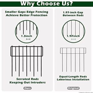 Samamixx Animal Barrier Fence, 10 Pack No Dig Fencing 10.83ft(L) × 12in(H) Garden Fence Border for Dog Rabbit Pet, Decorative Metal Small Fence Panels for Outdoor Yard Patio Landscape, T Shape