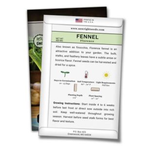 Sow Right Seeds - Fennel Seeds for Planting - Non-GMO Heirloom Seeds with Instructions to Plant an Easy to Grow Home Herb Garden - Indoor or Outdoor
