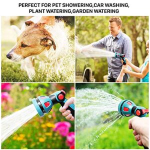 Garden Hose Nozzle, 10 Patterns Metal Water Hose Nozzle Heavy Duty Hose Spray Nozzle with Thumb Control for Watering Lawns,Car Washing,Bathing Pets