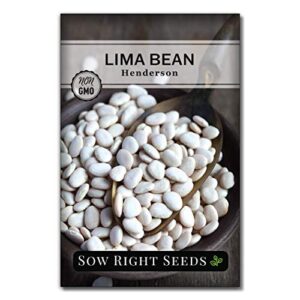 sow right seeds – henderson lima bean seed for planting – non-gmo heirloom packet with instructions to plant a home vegetable garden