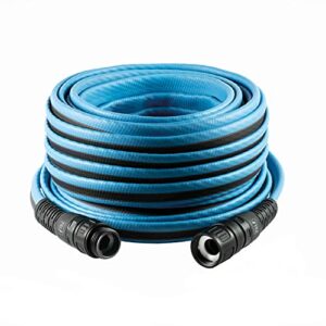 fitt force tek garden hose, 5/8″ 100ft medium duty water hose, light blue