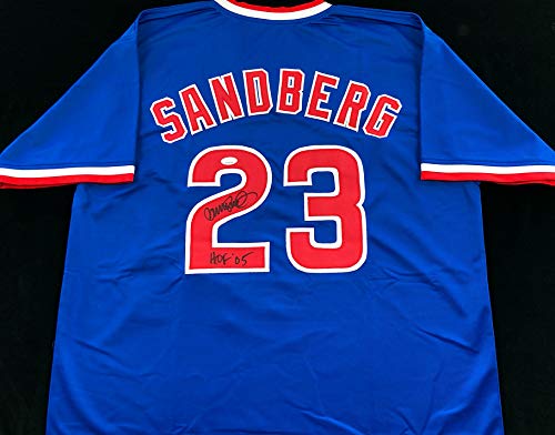 Ryne Sandberg Signed Autographed Blue Baseball Jersey with JSA COA - Size XL - Chicago Great