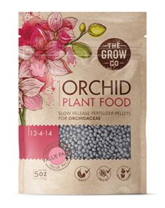 orchid plant food (5 oz, 50+ applications) – bloom booster fertilizer pellets for orchids in pots – slow release nutrients for healthy flower & reblooms