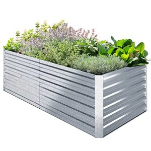 ohuhu metal raised garden beds for vegetables, 6x3x1.9 ft heightened extra-large reinforced galvanized steel raised boxes, heavy duty outdoor planter box for seedling growing flowers herbs succulent