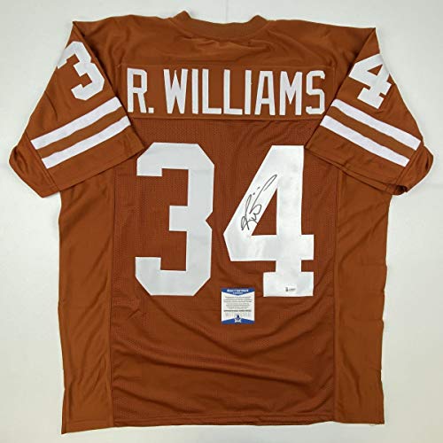 Autographed/Signed Ricky Williams Texas Orange College Football Jersey Beckett BAS COA