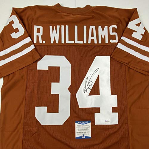 Autographed/Signed Ricky Williams Texas Orange College Football Jersey Beckett BAS COA