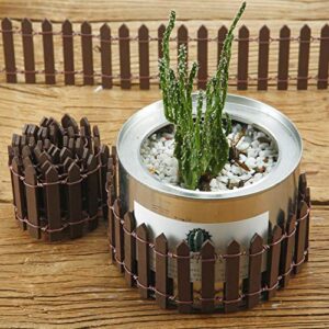 Chinco 4 Pieces 35 Inch Miniature Garden Ornament Fence Wood Picket Fence for Dollhouse Home Garden Plant Pot DIY Diorama Project (Brown)