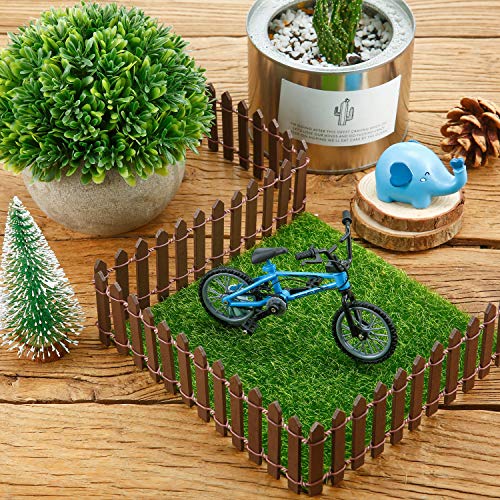 Chinco 4 Pieces 35 Inch Miniature Garden Ornament Fence Wood Picket Fence for Dollhouse Home Garden Plant Pot DIY Diorama Project (Brown)