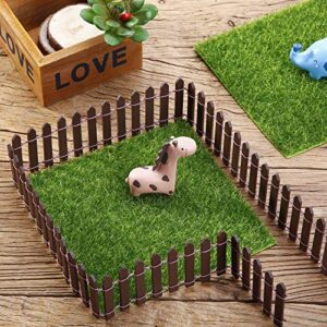 Chinco 4 Pieces 35 Inch Miniature Garden Ornament Fence Wood Picket Fence for Dollhouse Home Garden Plant Pot DIY Diorama Project (Brown)