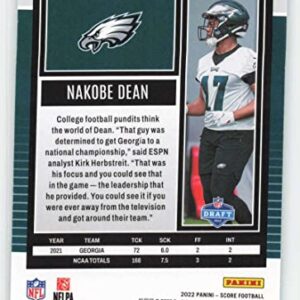 2022 Score #351 Nakobe Dean NM-MT RC Rookie Philadelphia Eagles Football NFL