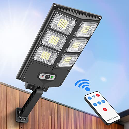 150W Solar Lights Outdoor, 3 Modes Led Solar Wall Light Motion Sensor with Remote Control, 8000LM IP65 Waterproof Solar Flood Lights Lamp for Yard, Garden, Path, Parking lot