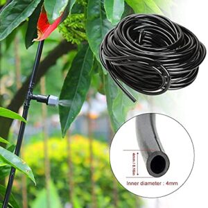 Misting Micro Irrigation Water Cooling System Watering Drip Kit Sprinkler Nozzle Hose Sprinkler Garden Patio Micro Irrigation Set(5M)