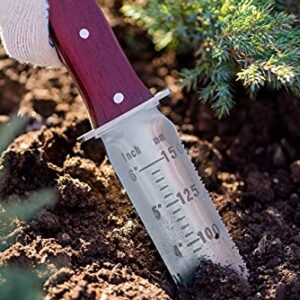 HOKURU Hori Hori Knife - Landscaping, Digging, Weeding, Cutting, Planting Gardening Tool With Leather Sheath, Stainless Steel Blade and Sharpening Stone