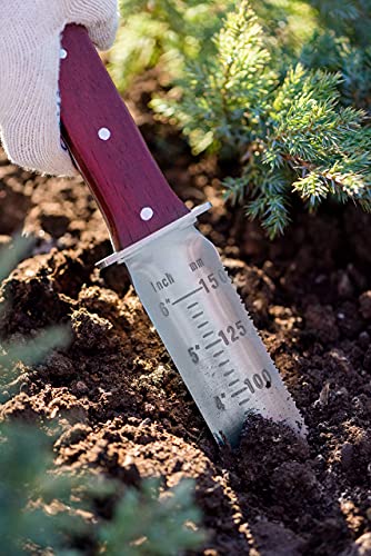 HOKURU Hori Hori Knife - Landscaping, Digging, Weeding, Cutting, Planting Gardening Tool With Leather Sheath, Stainless Steel Blade and Sharpening Stone