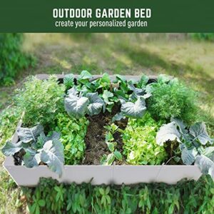 MAXPACE Raised Garden Bed Kit Outdoor Large Modular Plastic Planter DIY The Shape for Growing Vegetables - White