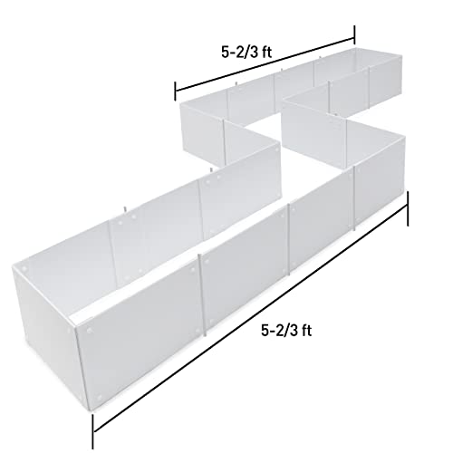 MAXPACE Raised Garden Bed Kit Outdoor Large Modular Plastic Planter DIY The Shape for Growing Vegetables - White