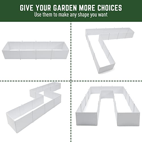 MAXPACE Raised Garden Bed Kit Outdoor Large Modular Plastic Planter DIY The Shape for Growing Vegetables - White