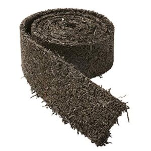 Plow & Hearth 55632 Recycled Rubber Permanent Garden Mulch Border, 120 L x 4.50 W, Black