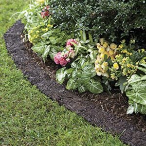 Plow & Hearth 55632 Recycled Rubber Permanent Garden Mulch Border, 120 L x 4.50 W, Black