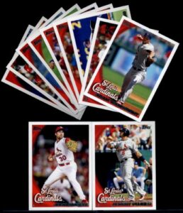 2010 topps baseball cards complete team set: st. louis cardinals (series 1 & 2) 18 cards including albert pujols,ludwick, carpenter, motte, rasmus, smoltz, shumaker, holliday, pujols mvp card & more!
