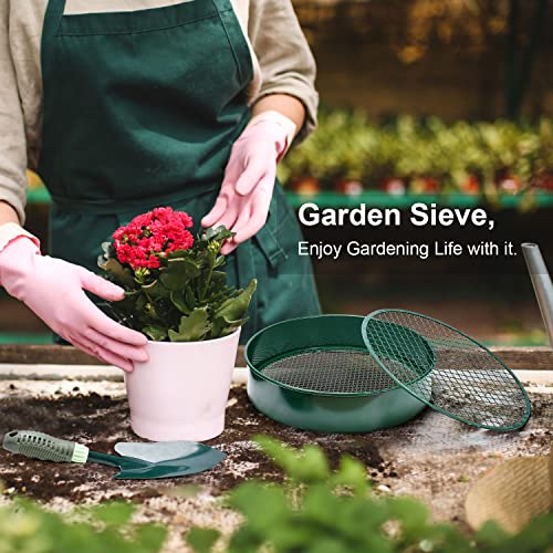 Garden Sieve, Soil Sieve with Interchangeable Mesh Sizes 3,6,9,12mm, Garden Riddle, Perfect Gardening Tool for Sifting Soil, Stones, and Compost