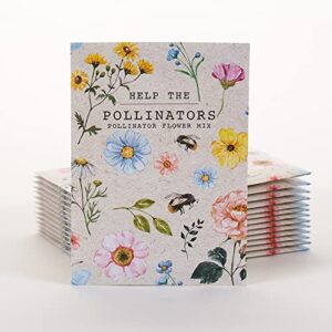 help pollinators kraft bee! pollinator wildflower packets. 25 wildflower seed packets for planting – flower seeds – garden seed to grow live plants – a beautiful gift – bentley seed co.