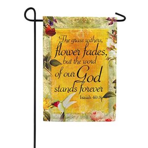 america forever bible verse garden flag – 12.5 x 18 inch -isaiah 40:8 god stands forever – christian quotes double sided religious outdoor yard decorative inspirational flag