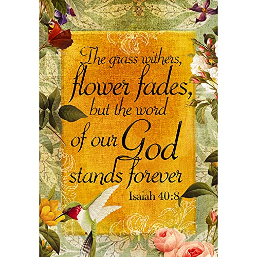 America Forever Bible Verse Garden Flag - 12.5 x 18 inch -Isaiah 40:8 God Stands Forever - Christian Quotes Double Sided Religious Outdoor Yard Decorative Inspirational Flag