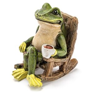 miniature frog garden statue – 2″ tall – mini outdoor accessory figurine for fairy garden